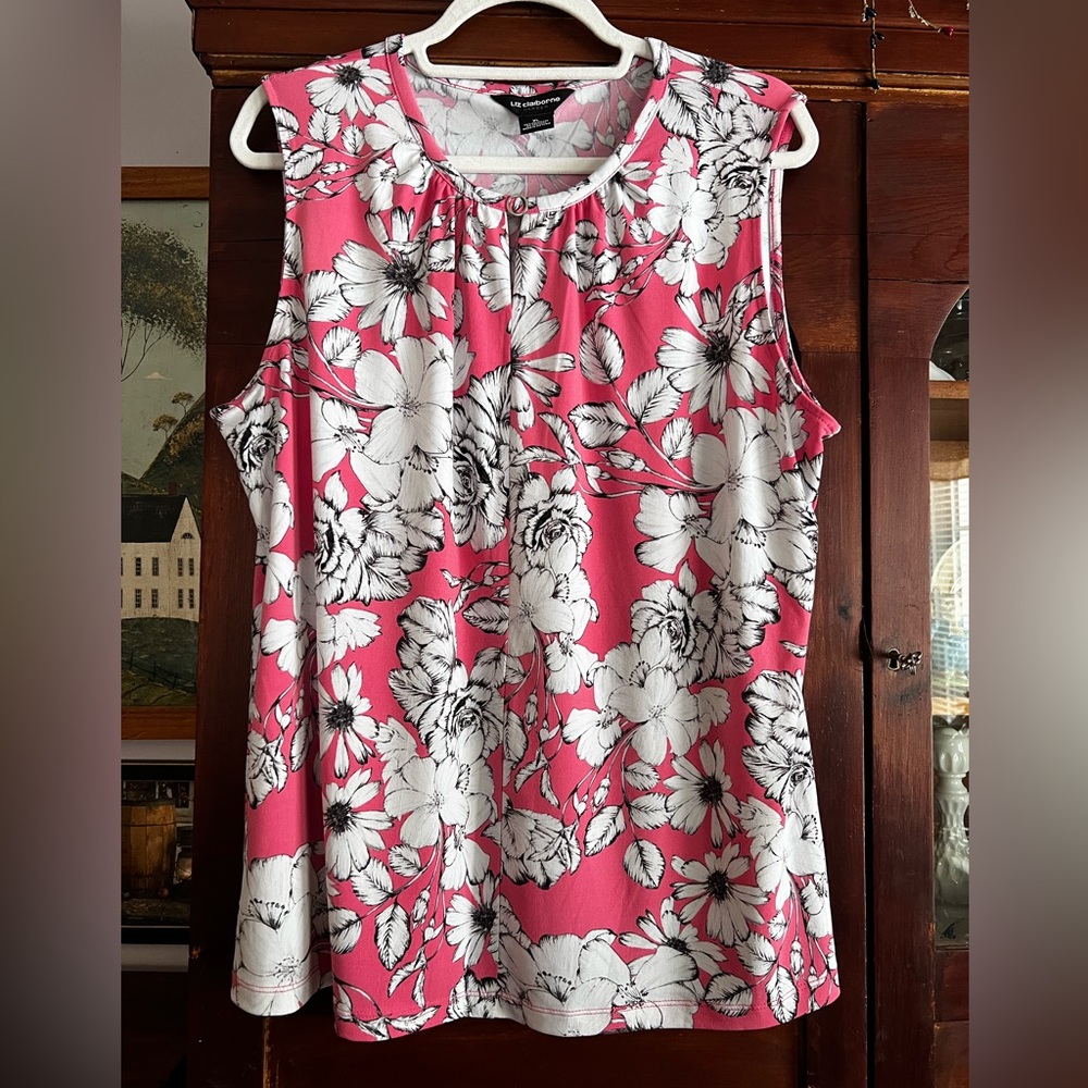 Liz Claiborne pink sleeveless top size XL